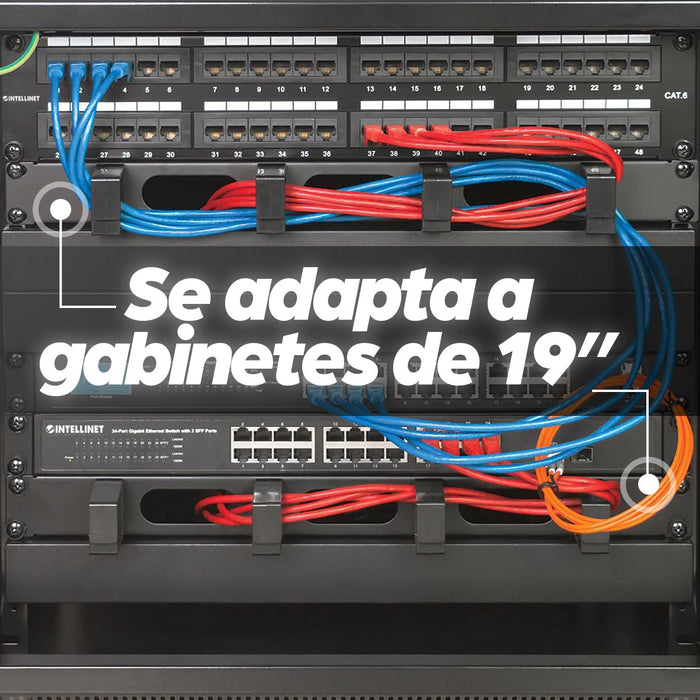 EAN 0766623711050 - Intellinet 19" Cable Management Panel 1U Panel de gestión de cables imagen 6