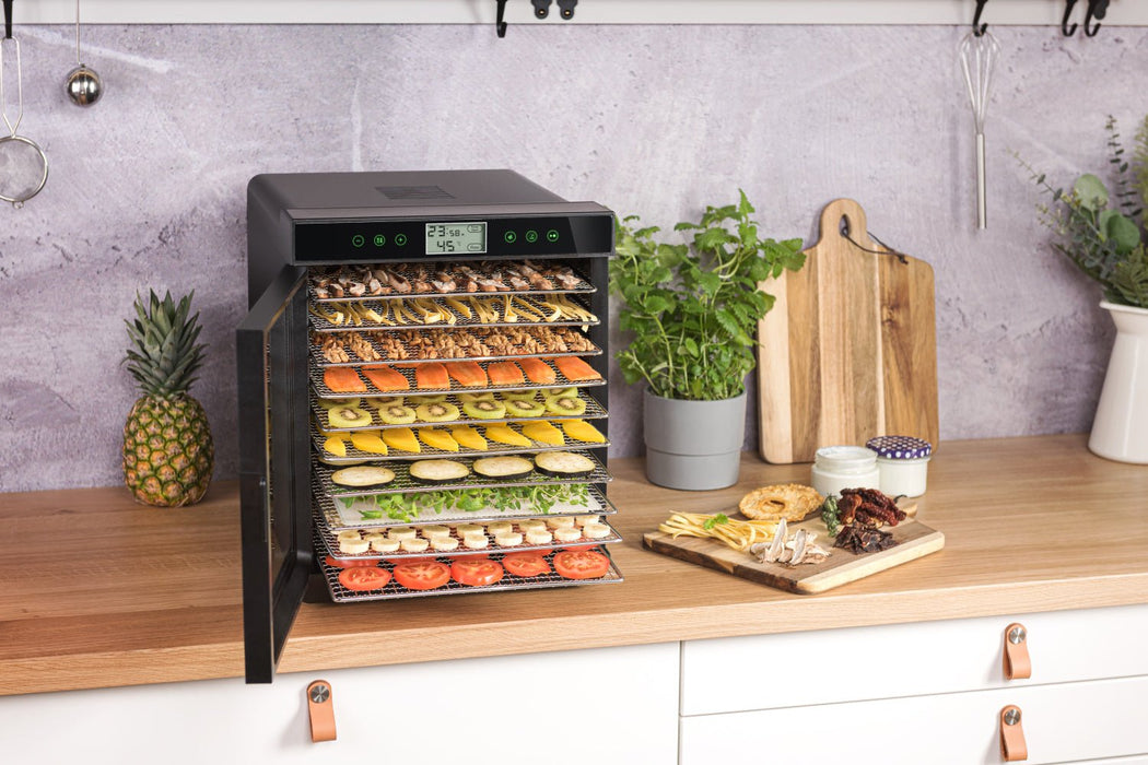 Secador De Frutas Eta Vital Air Ii Eta230290000 Potencia 245 W, Nãºmero De Bandejas 10, Control De Temperatura, Temporizador Integrado, Negro