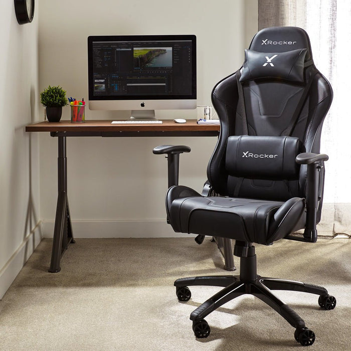 EAN 0094338210323 - X Rocker 2021032 silla para videojuegos Butaca para jugar Asiento acolchado Negro imagen 1