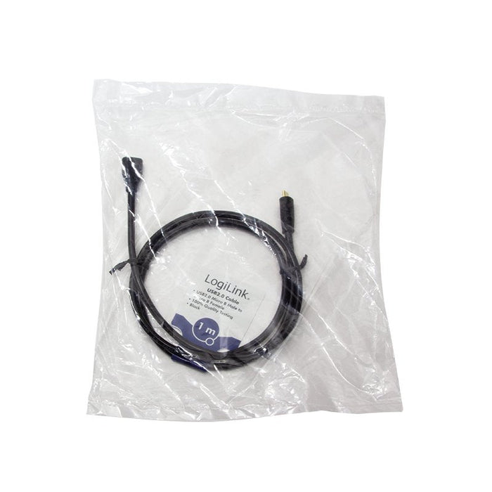 Logilink Usb 2.0 Cable, Micro-Usb M To Micro-Usb F, Negro, 1 M