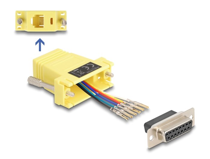 EAN 4043619670918 - DeLOCK 67091 cambiador de género para cable D-Sub 15 RJ12 Amarillo imagen 1