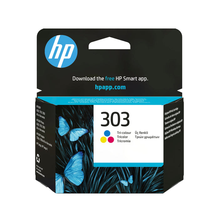 EAN 0199764694539 - HP 303 Tri-color Original Ink Cartridge cartucho de tinta 1 pieza(s) Estándar Cian, Magenta, Amarillo imagen 1