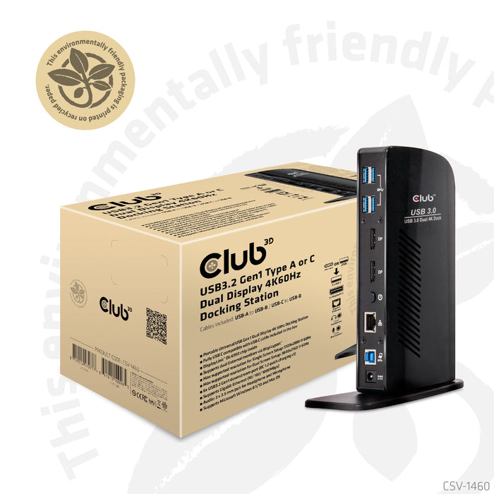 EAN 8719214470777 - CLUB3D CSV-1460 base para portátil y replicador de puertos Acoplamiento USB 3.2 Gen 1 (3.1 Gen 1) Type-B  imagen 7
