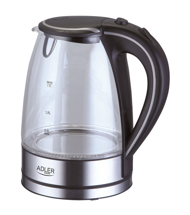 EAN 5908256832749 - Adler AD 1225 tetera eléctrica 1,7 L 2000 W Negro, Acero inoxidable, Transparente imagen 2