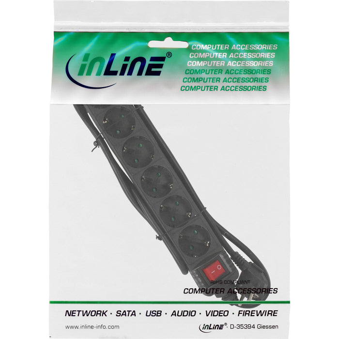 EAN 4043718180264 - InLine 16465T base múltiple 5 m 6 salidas AC Negro imagen 2