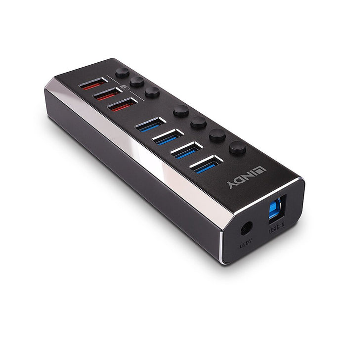 EAN 4002888433716 - Lindy 43371 hub de interfaz USB 3.2 Gen 1 (3.1 Gen 1) Type-B 5000 Mbit/s Negro imagen 2