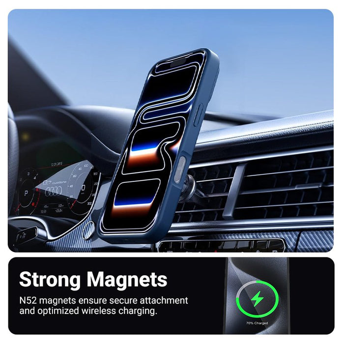 Etui Hybrid Matte Magnetic Etui Magsafe Iphone 17 Pro Granatowe