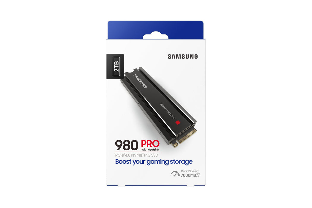Disco Ssd Samsung 980 Pro M.2 2tb Pcie Gen4x4 2280 Rw 7000/5100, Mlc Nvme Heatsink Mz-V8p2t0cw