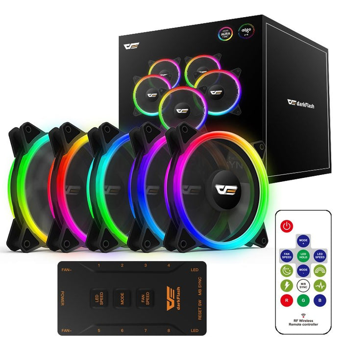 Ventilador Caja Gaming Darkflash Dr12 Pro / 120mm / A-Rgb
