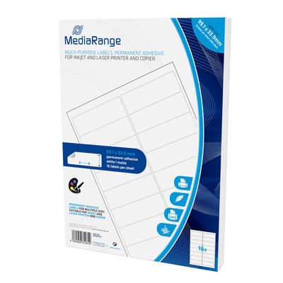 EAN 4260459612810 - MediaRange MRINK147 etiqueta autoadhesiva Permanente Blanco 800 pieza(s) imagen 3