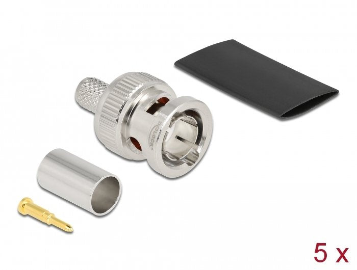 Delock Bnc Macho Para Engarzar Rg59 Con Tubo Termorretráctil A Juego