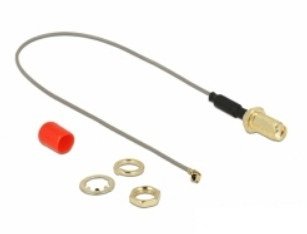 Delock Antennencable Sma Buchse Zum Einbau Ferritkern Zu I-Pex Inc., Mhf® I Stecker 1.13 20 Cm Gewindelänge 10 Mm