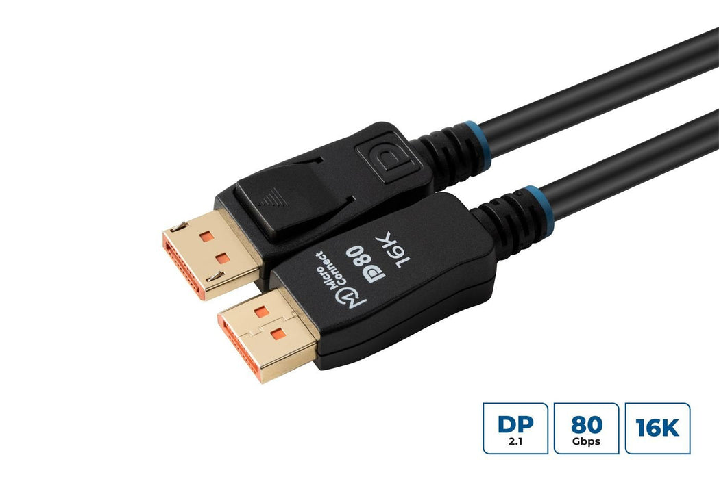 Cable 16k Displayport 2.1 80gbps  0.5m, Black