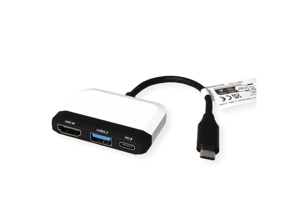 Value Display Adapter Usb Typ C - Hdmi, Usb 3.2 Gen 1 Typ A, Typ C Pd
