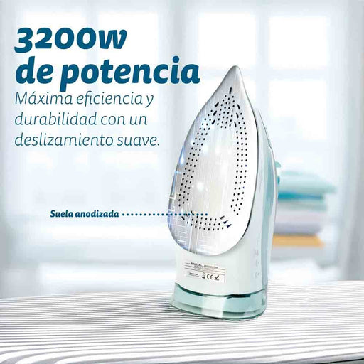 EAN 8426156018461 - Grunkel PL-3200MAXTOP plancha Plancha vapor-seco 3200 W Azul imagen 2