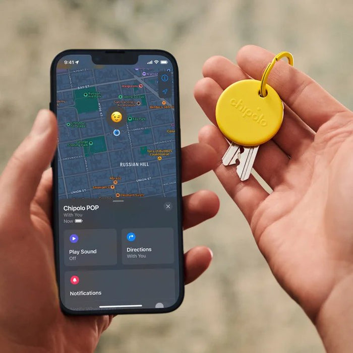 Chipolo Pop 4 Pack -Tracking Tag Compatible With Apple Find My On Iphone (Rojo, Azul, Amarillo, Verde)