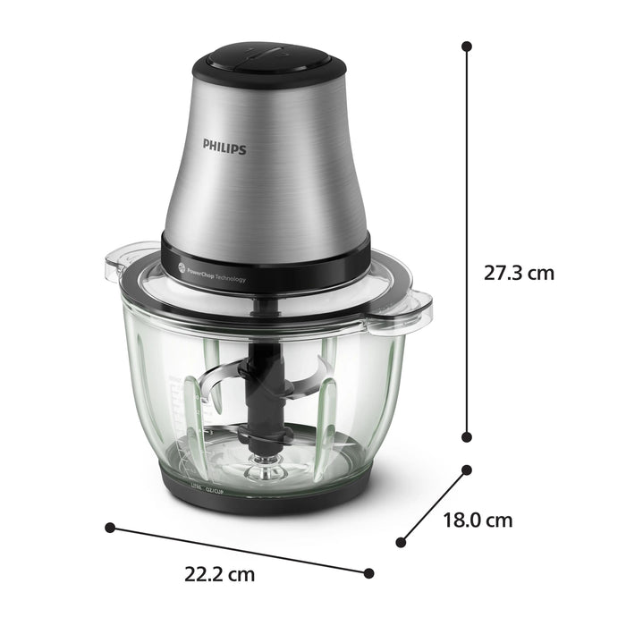 EAN 8720389066580 - Philips 3000 series HR1503/00 picadora eléctrica de alimentos 2 L 500 W Acero inoxidable imagen 3