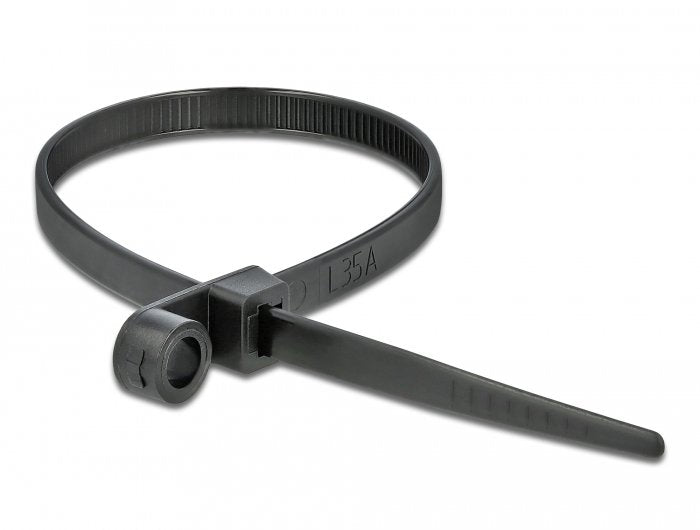 Delock Cablebinder Mit Befestigungsöse L 200 X B 4,8 Mm Schwarz 10 Stück