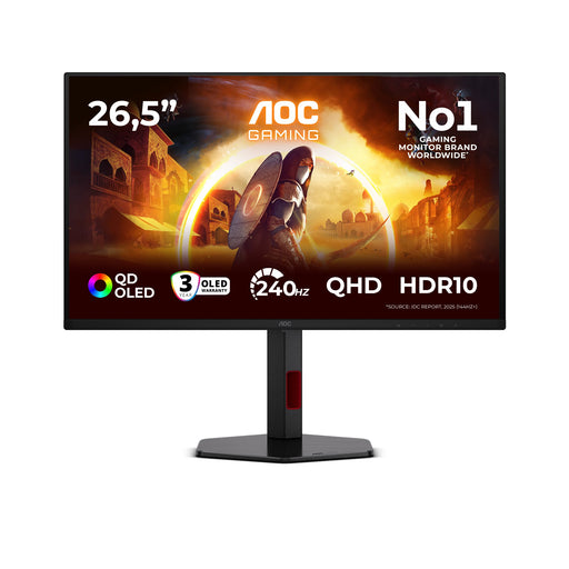 EAN 4038986183130 - AOC G4 Q27G4ZDR pantalla para PC 67,3 cm (26.5") 2560 x 1440 Pixeles Quad HD QD-OLED Negro, Rojo imagen 1