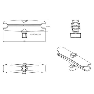 Brazo De Montaje Ram Mount Bola Larga Tamaño B Ram-B-201u-C
