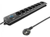 EAN 5901878501130 - Qoltec 50113 limitador de tensión Negro 8 salidas AC 230 V 1,8 m imagen 1