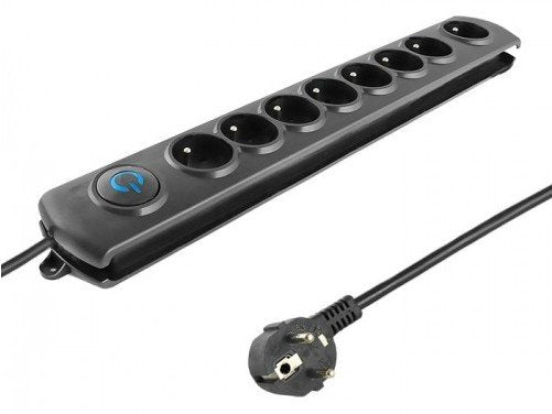 EAN 5901878501130 - Qoltec 50113 limitador de tensión Negro 8 salidas AC 230 V 1,8 m imagen 1