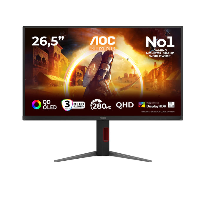 EAN 4038986183161 - AOC G4 Q27G4ZD pantalla para PC 67,3 cm (26.5") 2560 x 1440 Pixeles Quad HD QD-OLED Negro, Rojo imagen 1