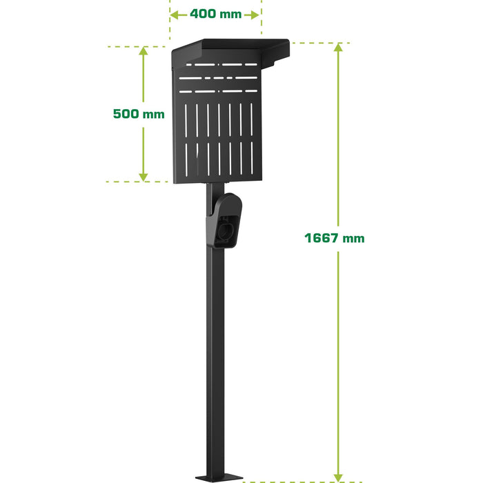 Inline® Universal Wallbox Stand Xl With Ev Charging Cable Holder, Negro