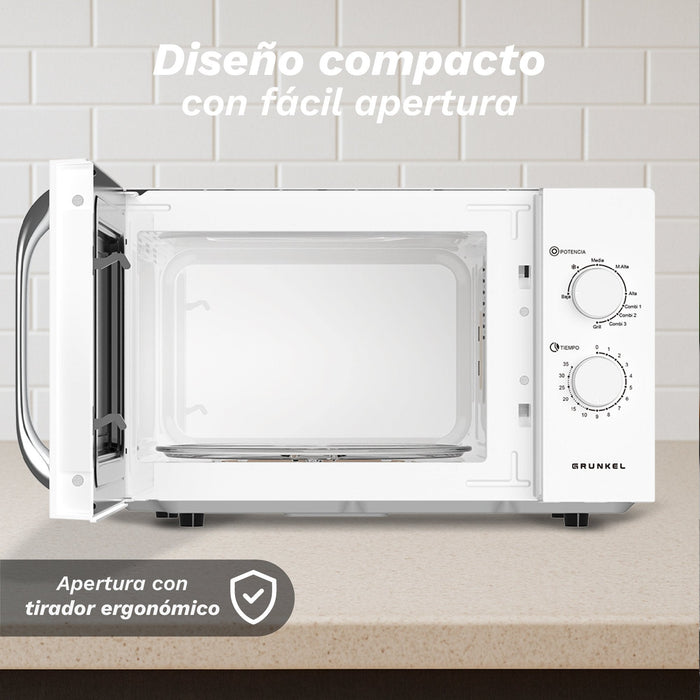 Microondas Grunkel Mwg-25grill 850w Capacidad 25l Funcion Grill Blanco
