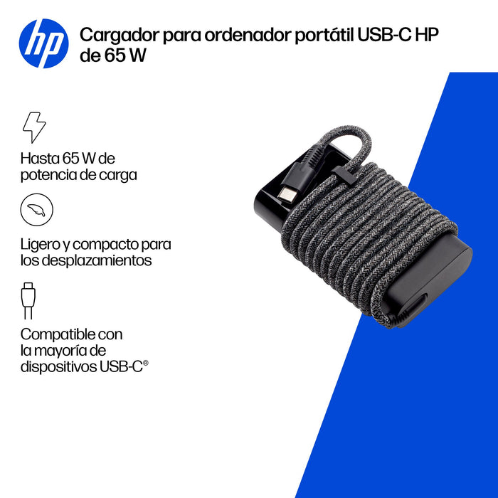 EAN 198122961122 - HP 65W USB-C Laptop Charger adaptador e inversor de corriente Interior Negro imagen 5