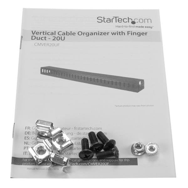 Startech.Com Gestor Organizador Vertical De Cableado Con Lengüetas - 0u - 91cm