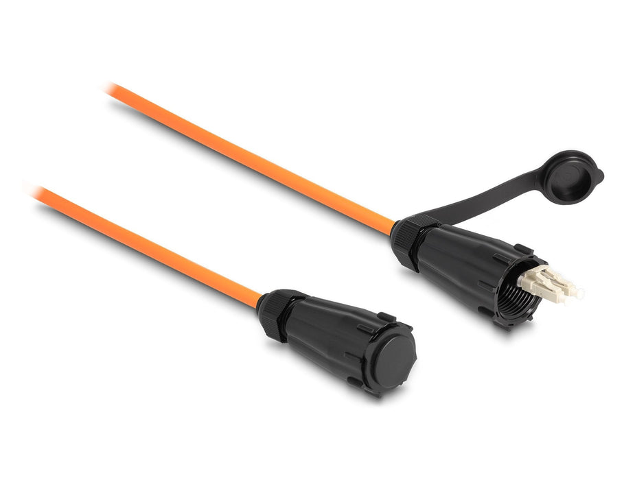 Delock 87888 Cable De Fibra Óptica Lc Duplex A Lc Duplex Con Tapa Protectora Om2 Multimodo Ip68 Resistente Al Polvo Y Al Agua, 3 M