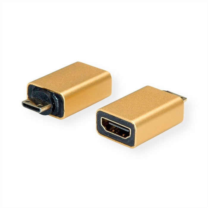 EAN 7630049614314 - ROLINE 12.03.3154 cambiador de género para cable HDMI-C HDMI-A Oro imagen 2