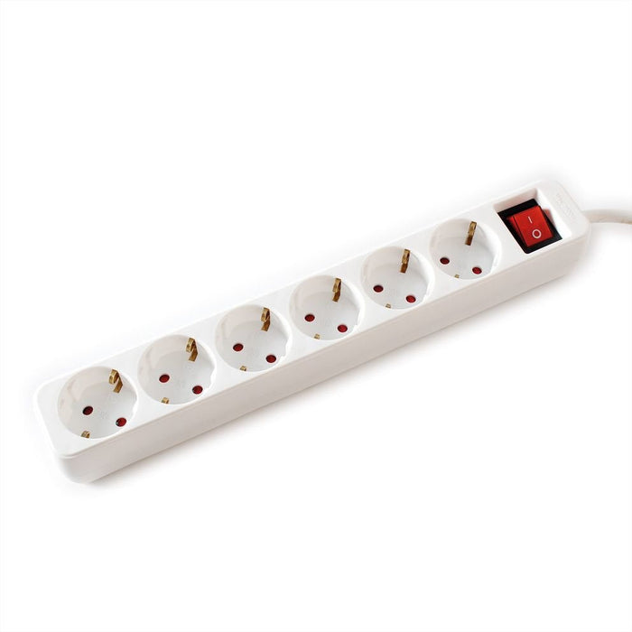 Value 6-Fach Steckdosenleiste Mit Schalter, Wei, 6 M
