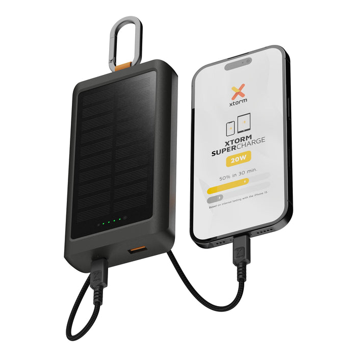 Xtorm Solar Powerbank 20w 10.000mah+Taschenlampe Schwarz