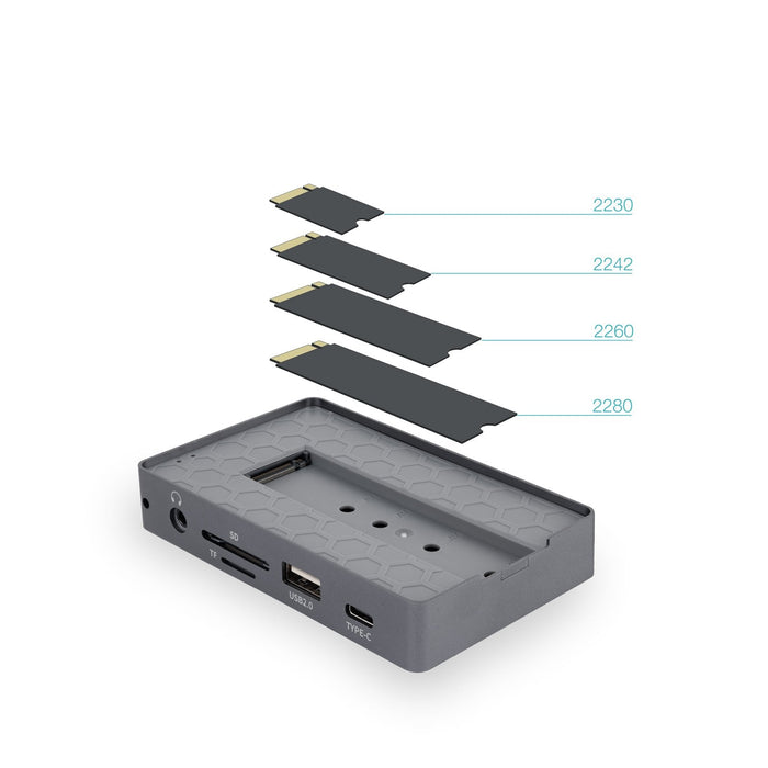 Docking Usb Tipo-C Tooq Tqe-2242g Ranura Ssd M.2 1xhdmi 1xrj45 1xusb 1xusb Tipo-C 1xlector Tarjetas 1x Jack 3.5 1xusb Tipo-C Pd