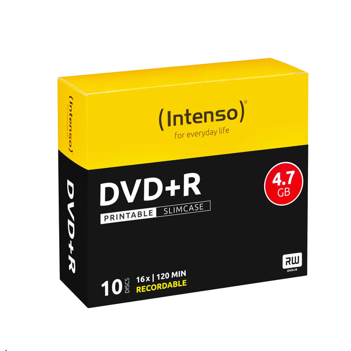 Intenso Dvd+R Rohlinge Printable 4,7gb Datenspeicher 16x Speed 10er Pack
