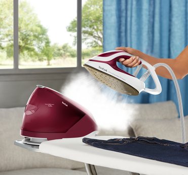 EAN 3121040077108 - Tefal GV9220 estación plancha al vapor 2600 W Durilium AirGlide Autoclean soleplate Borgoña, Blanco imagen 7