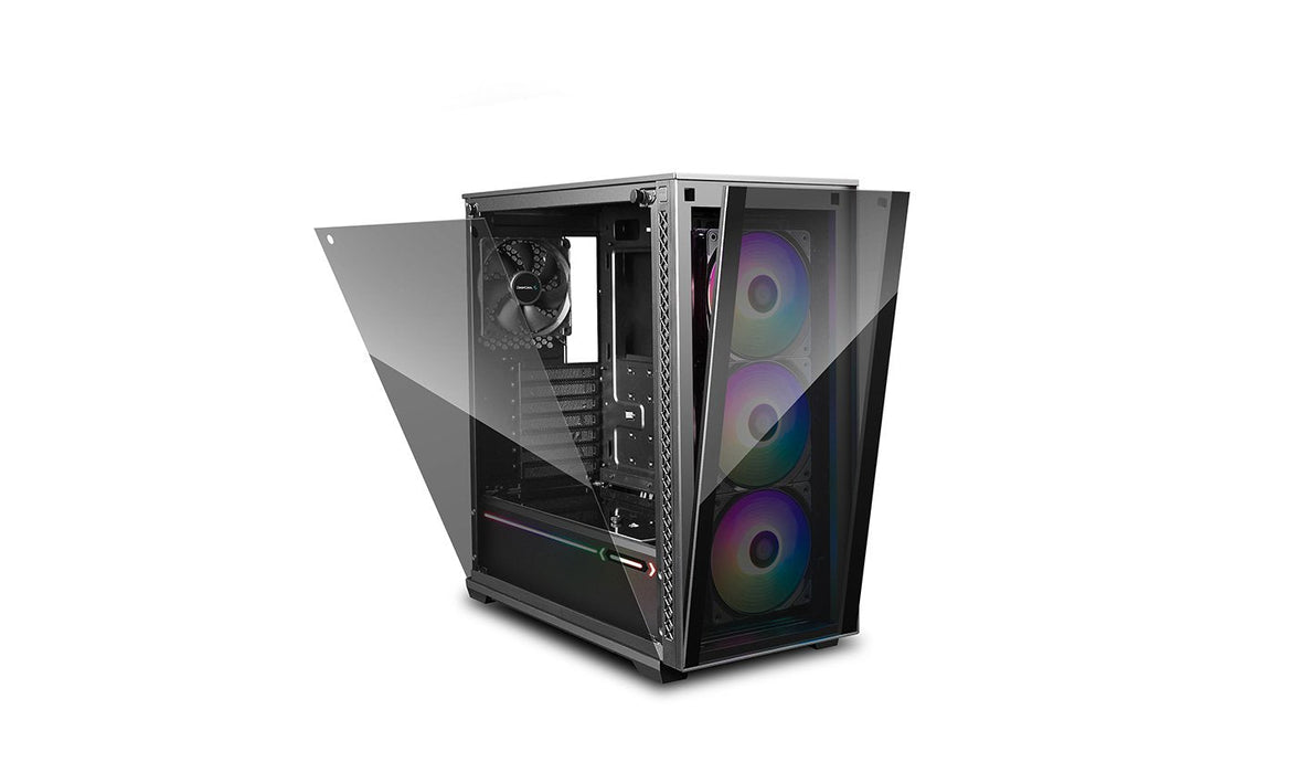 Caja Pc Deepcool E-Atx Matrexx 70-Add Rgb Black Tempered Glass Bahias 2x3'5,4x2'5/2xusb3.0/1xusb2.0/1xaudio(Hd)/1xmic/Cristal Templado