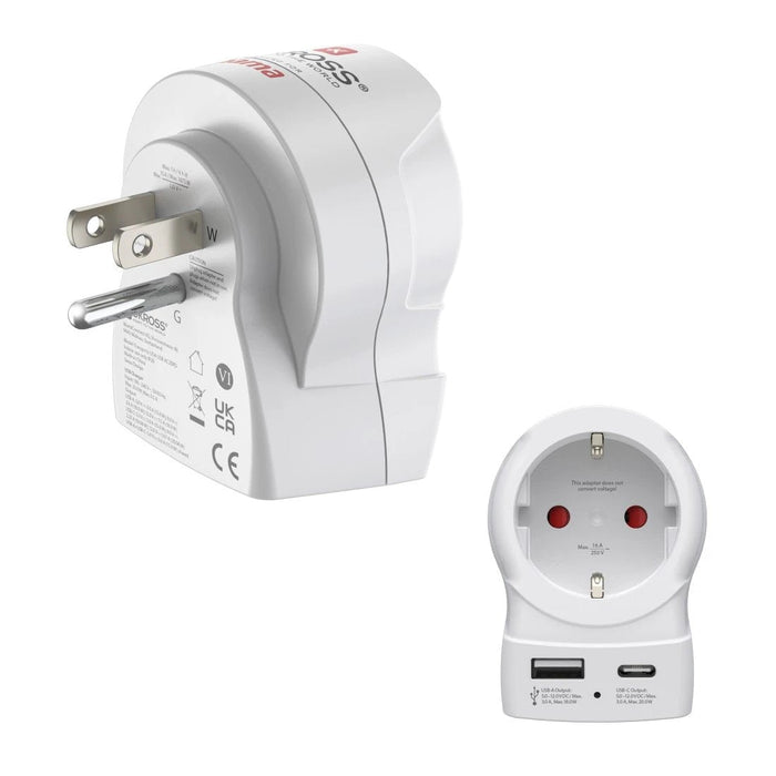 Hama Reiseadapter,  Eu To Us , Usb-C (Pd), 20 W