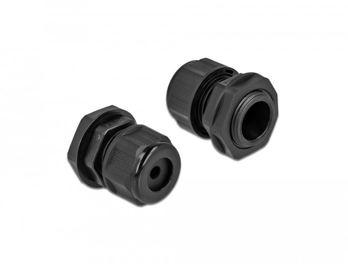 Delock Cableverschraubung Pg13,5 Für Rundcable Schwarz 2 Stück