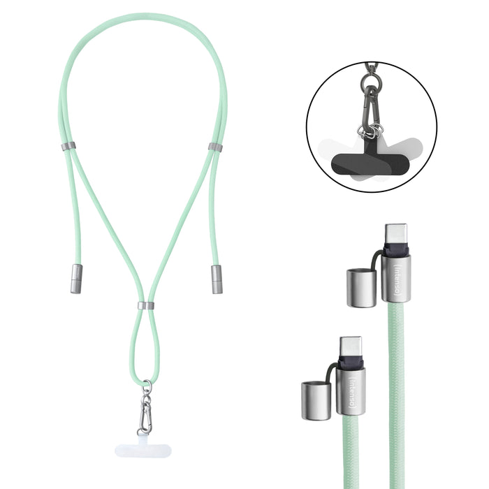 EAN 4034303037131 - Intenso Handykette als Lade- + Datenkabel USB-C bis 1,65m grün cable USB USB C Verde imagen 1