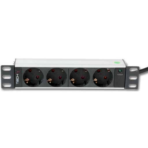 EAN 8051128100464 - Techly I-CASE M10-4D unidad de distribución de energía (PDU) 4 salidas AC 1U Negro, Plata imagen 1