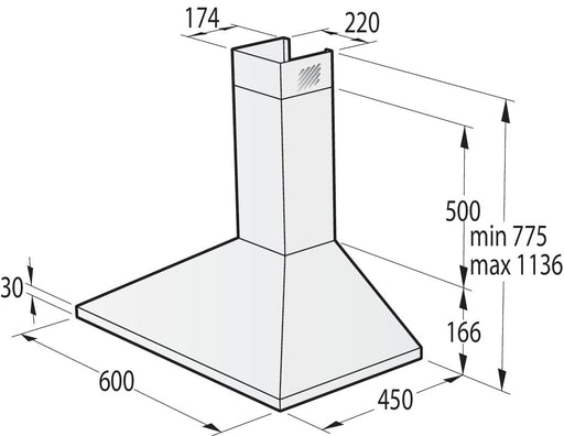 EAN 3838782647727 - Gorenje WHC629E4X-DE De pared Acero inoxidable 450 m³/h imagen 1