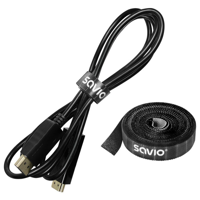 EAN 5901986049661 - Savio OC-05 organizador de cables Universal Cable binder Negro 1 pieza(s) imagen 1