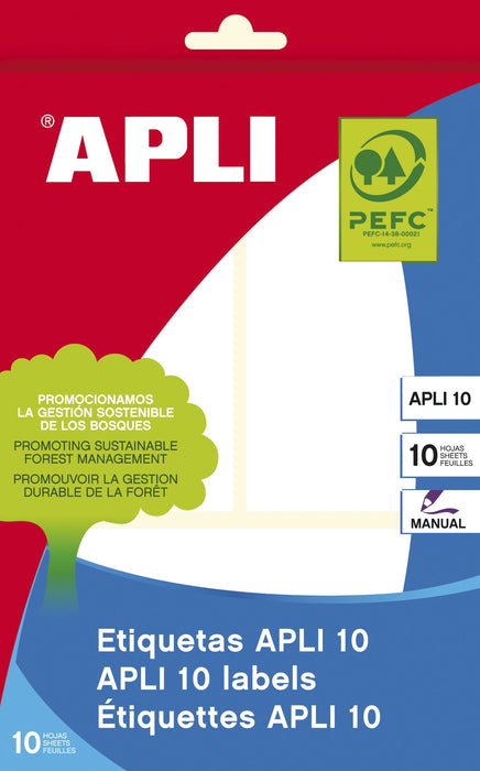 EAN 8410782016601 - APLI 01660 etiqueta autoadhesiva Rectángulo Permanente Blanco 30 pieza(s) imagen 1