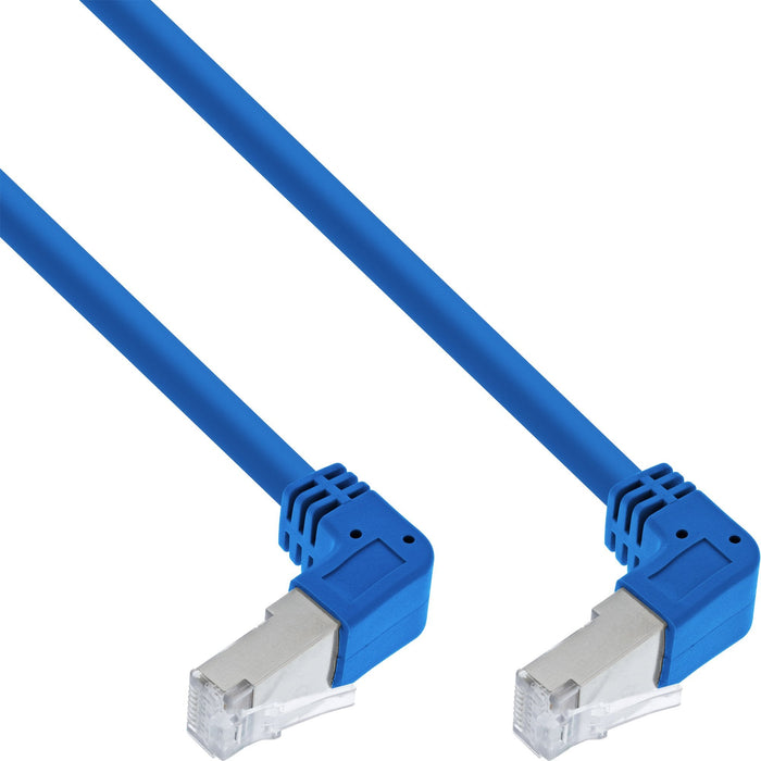 Inline® Cable De Red Two Side Down Angled, S/Ftp (Pimf), Cat.6, 250mhz, Pvc, Copper, Blue, 3.43m