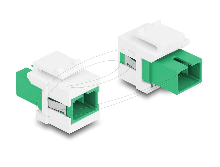 Keystone Modul Sc Simplex Buchse Zu Sc Simplex Buchse Grün   Weiss