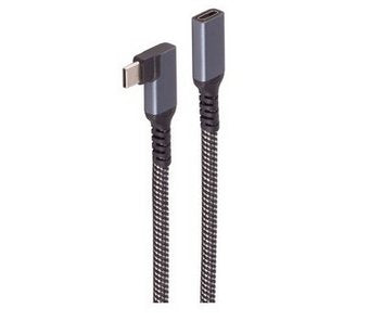 Shiverpeaks Usb-C Verlängerungscable 3.2 90° Pd Textil 1,5m