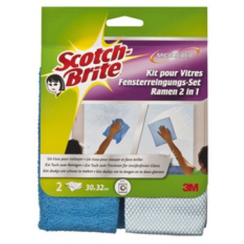 EAN 4046719419043 - Scotch-Brite SBWT715 trapo para limpiar Microfibra Azul, Gris 2 pieza(s) imagen 1